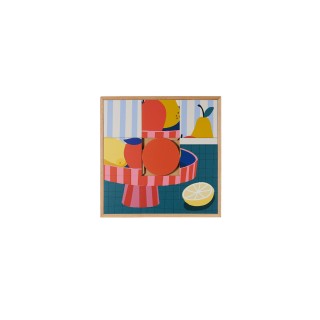 Tableau en bois taquin abstrait coloré   48 x 48 Hedia - HELLIN