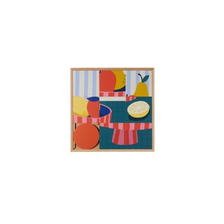 Tableau en bois taquin abstrait coloré   48 x 48 Hedia - HELLIN