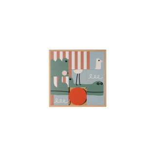 Tableau en bois taquin enfant Crocodile  48 x 48  Caïman - HELLIN