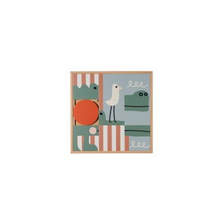 Tableau en bois taquin enfant Crocodile  48 x 48  Caïman - HELLIN