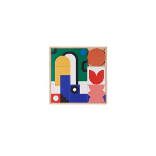 Tableau en bois explosion de couleurs 48 x 48 montis