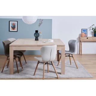 Table carrée extensible en chêne massif blanchi - Hellin