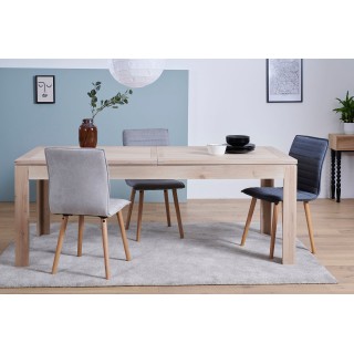 Chaises en tissu beige et en chêne huilé massif (lot de 2) - GOVER