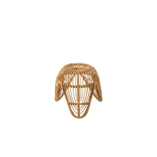 Tabouret rond en rotin naturel (lot de 2) - HELLIN