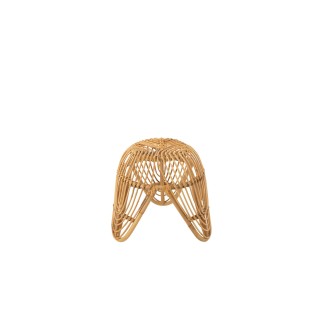 Tabouret rond en rotin naturel (lot de 2) - HELLIN