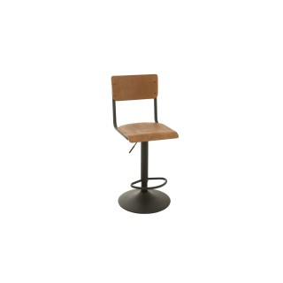 Chaise de bar écolier en bois et en métal (lot de 2) - HELLIN