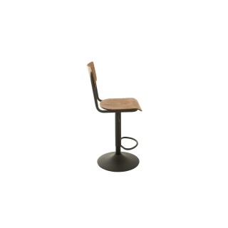 Chaise de bar écolier en bois et en métal (lot de 2) - HELLIN