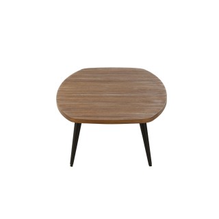 Table basse ovale en teck recyclé brossé et en métal L120 - HELLIN