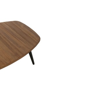 Table basse ovale en teck recyclé brossé et en métal L120 - HELLIN