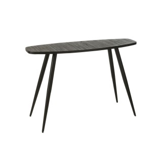 Console ovale en teck recyclé brossé et en métal L120 -HELLIN