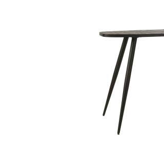 Console ovale en teck recyclé brossé et en métal L120 -HELLIN