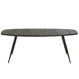 Table à manger ovale en teck recyclé brossé et en métal L200 -HELLIN