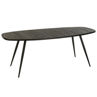 Table à manger ovale en teck recyclé brossé et en métal L200 -HELLIN
