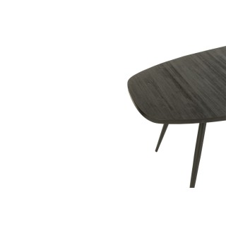 Table à manger ovale en teck recyclé brossé et en métal L200 -HELLIN