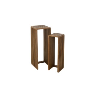 Sellette gigogne carree en teck recycle l34 set de 2 osaka