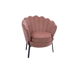 Fauteuil en velours cotele et pieds en metal noir arum