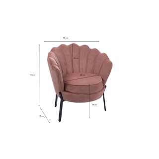 Fauteuil en velours côtelé et pieds en métal noir ARUM - HELLIN