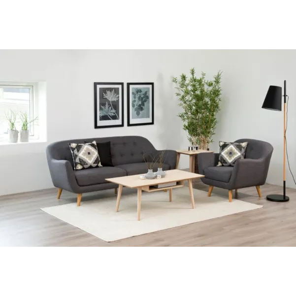 Table basse rectangulaire chêne blanchi avec niche L115 CENTIOR - HELLIN