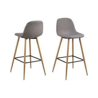 Tabouret de bar en tissu pietement oblique en bois lot de 2 william