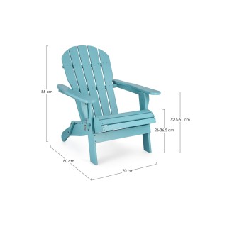 Fauteuil relax pliant à accoudoirs en bois LOUISIANE - HELLIN