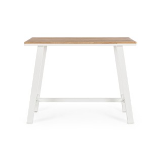 Table bar de jardin en metal blanc l131 bayonne