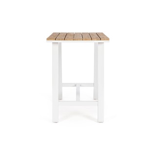 Table bar de jardin en métal blanc L131 BAYONNE - HELLIN