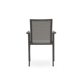 Chaise de jardin à accoudoirs métal et textilène (lot de 4) CASSIS - HELLIN