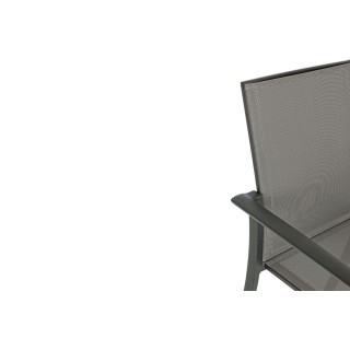Chaise de jardin à accoudoirs métal et textilène (lot de 4) CASSIS - HELLIN
