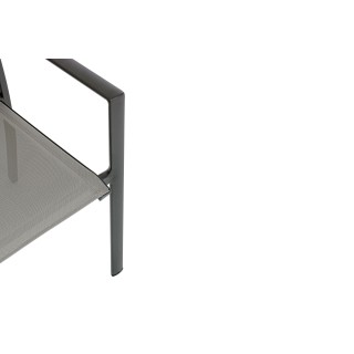 Chaise de jardin à accoudoirs métal et textilène (lot de 4) CASSIS - HELLIN