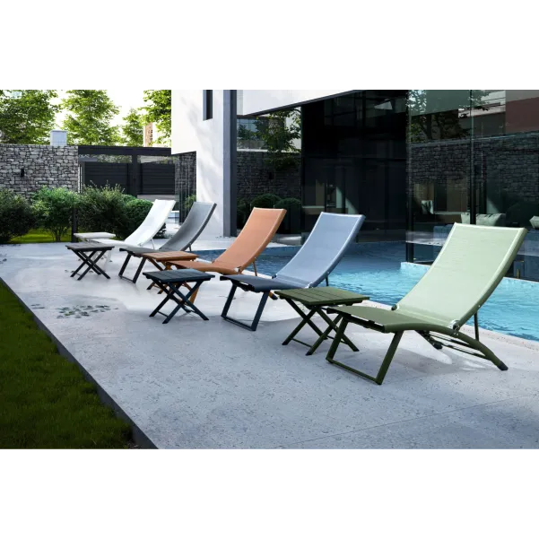 Table basse carrée de jardin pliante en métal L44 CABOURG - HELLIN