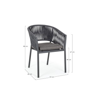 Chaise de jardin en métal et polypropylène (lot de 4) CANNES - HELLIN