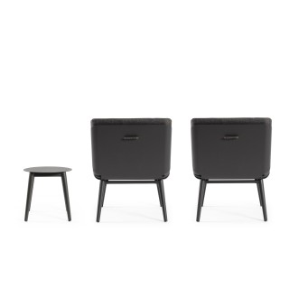 Salon de jardin en aluminium et coussins en toile (set de 3) ST VALERY - HELLIN