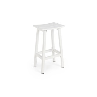 Tabouret de bar de jardin en metal blanc h71 bayonne