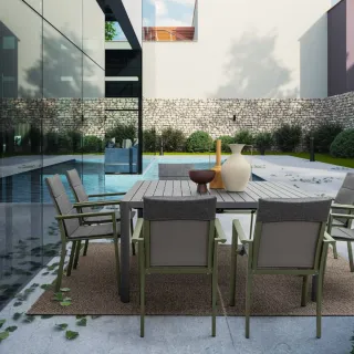 Table de jardin  carrée extensible en métal L97/149 AVIGNON - HELLIN