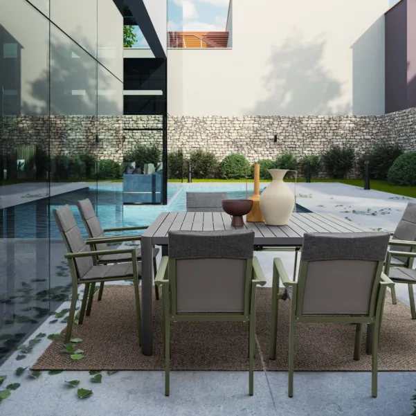 Table de jardin  carrée extensible en métal L97/149 AVIGNON - HELLIN