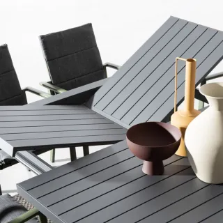 Table de jardin  carrée extensible en métal L97/149 AVIGNON - HELLIN
