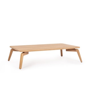 Table basse de jardin rectangulaire en teck L120 BREHAT - HELLIN