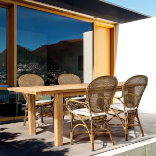 Table d'extérieur extensible en teck recyclé L160/220 SAINT MALO - HELLIN