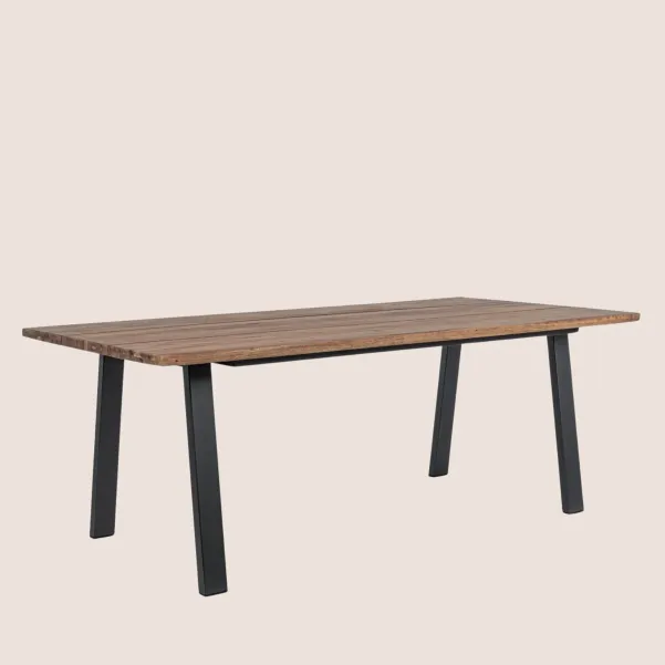 Table de jardin rectangulaire en acacia et métal L200 OLERON - HELLIN