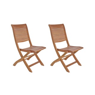 Chaise de jardin pliante en acacia lot de 2 cancale