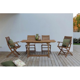 Chaise d'extérieur pliable en bois d'acacia (lot de 2) CANCALE - HELLIN