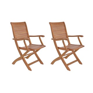 Fauteuil de jardin pliant en acacia lot de 2 cancale