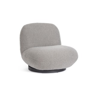Fauteuil pivotant en tissu bouclette jean