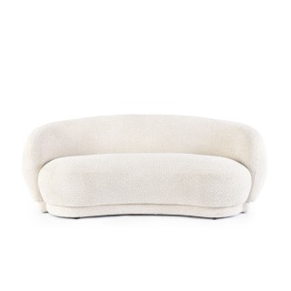 Canape 3 places en tissu bouclette blanc l191 ella