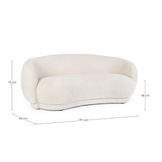 Canapé 3 places en tissu bouclette beige L191 ELLA - HELLIN