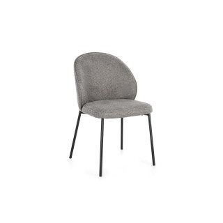 Chaise de salle à manger design en tissu et métal noir (lot de 2)  NELLY - HELLIN
