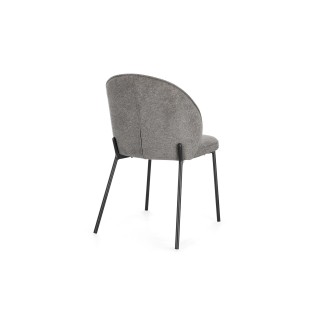 Chaise de salle à manger design en tissu et métal noir (lot de 2)  NELLY - HELLIN