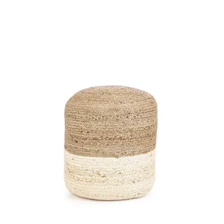 Pouf rond tressé en jute D45 BASTIA - HELLIN