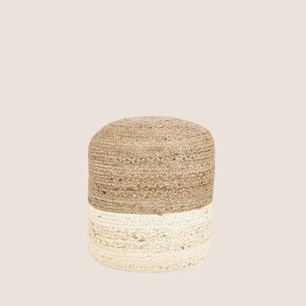 Pouf rond tressé en jute D45 BASTIA - HELLIN