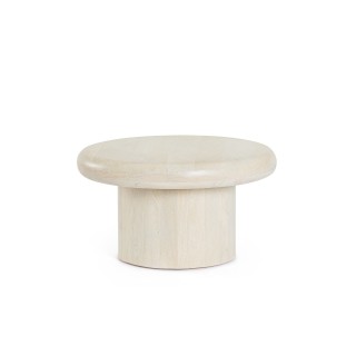 Table basse de salon ronde en bois de manguier d60 juarez